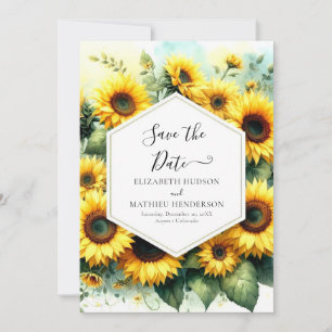 Stilvolle Sonnenblumenhochzeit Save The Date