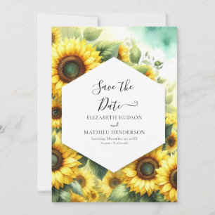Stilvolle Sonnenblumenhochzeit Save The Date