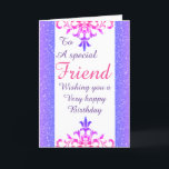 Stilvolle Special friend Geburtstagskarte Feiertagskarte<br><div class="desc">Stilvolle Special friend Geburtstagskarte</div>