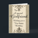 Stilvolle Special Girlfriend Geburtstagskarte Feiertagskarte<br><div class="desc">Stilvolle Special Girlfriend Geburtstagskarte</div>