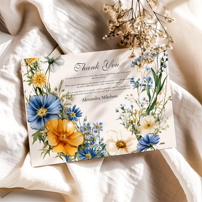 Stilvolle Spring Wildblume Meadow Garden Abschluss Dankeskarte (Von Creator hochgeladen)