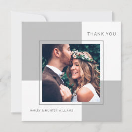 Stilvolle Square Wedding Vielen Dank mit Foto Dankeskarte