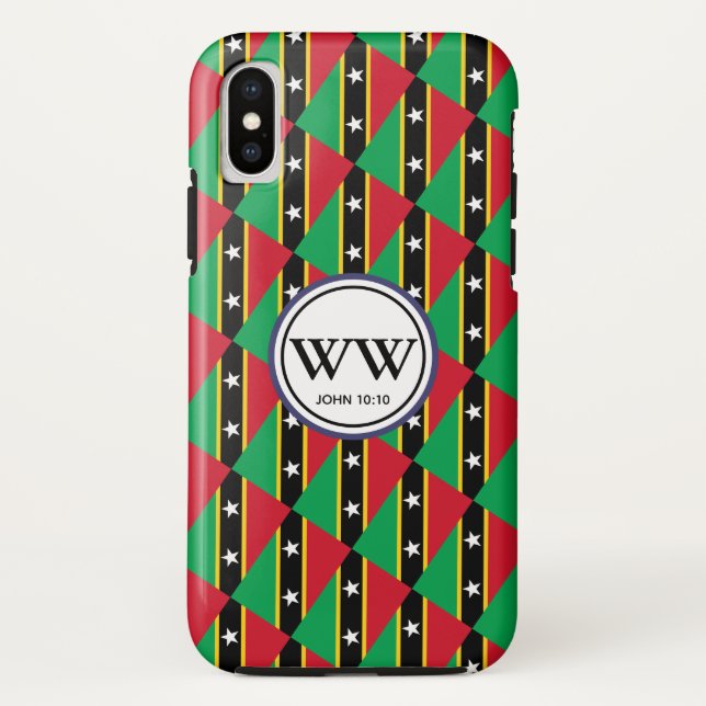 Stilvolle ST KITTS & NEVIS Monogram Abundant Life Case-Mate iPhone Hülle (Rückseite)