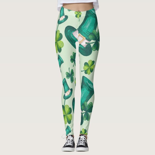 Stilvolle St. Patrick's Day Green Leggings (Vorderseite)