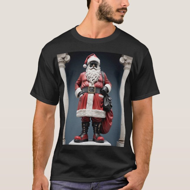 Stilvolle Statue Santa Claus T-Shirt (Vorderseite)
