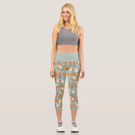 Stilvolle Steampunkschädel und Spinnen, die Reben  Capri Leggings