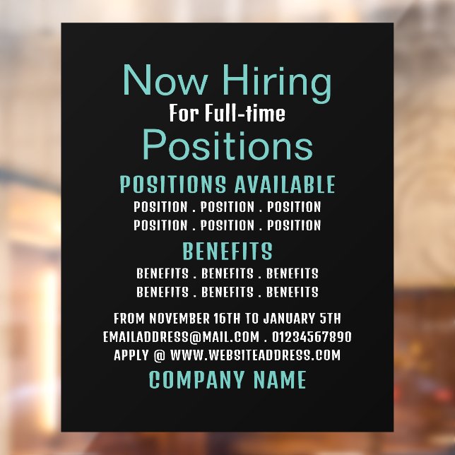 Stilvolle Stellenausschreibung Fensteraufkleber (Blatt 2)