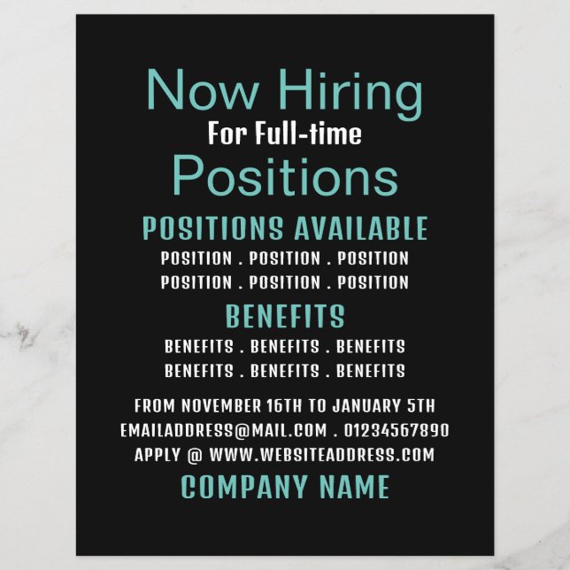 Stilvolle Stellenausschreibung Flyer (Vorne)