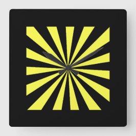 Stilvolle Sternexplosion Uhr. Art Deco Look. Quadratische Wanduhr