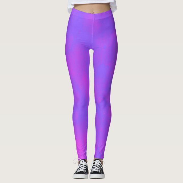 Stilvolle Storm Cloud-Effekt Blau Pink Leggings (Vorderseite)