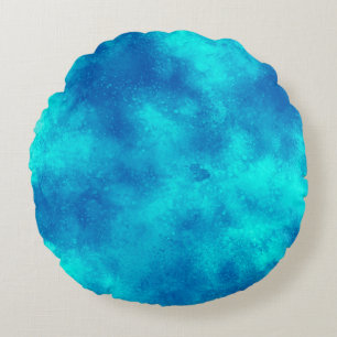 Stilvolle Storm Cloud-Effekt Muster blau türkis Rundes Kissen