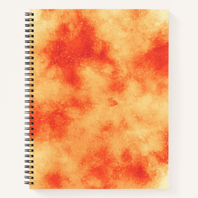 Stilvolle Storm Cloud-Effekt-Muster Orange Notizbuch (Vorderseite)