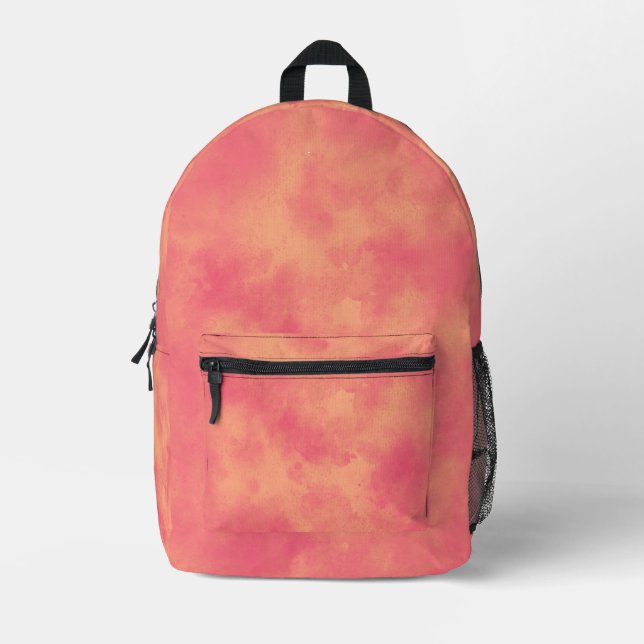 Stilvolle Storm Cloud-Effekt-Muster Peach Bedruckter Rucksack (Vorderseite)