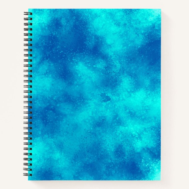 Stilvolle Storm-Wolke-Effekt-Muster blau Notizbuch (Vorderseite)