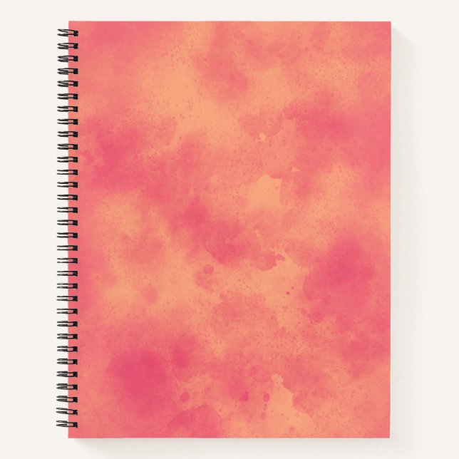 Stilvolle Stormwolke-Effekt-Muster-Pfirsich Notizbuch (Vorderseite)