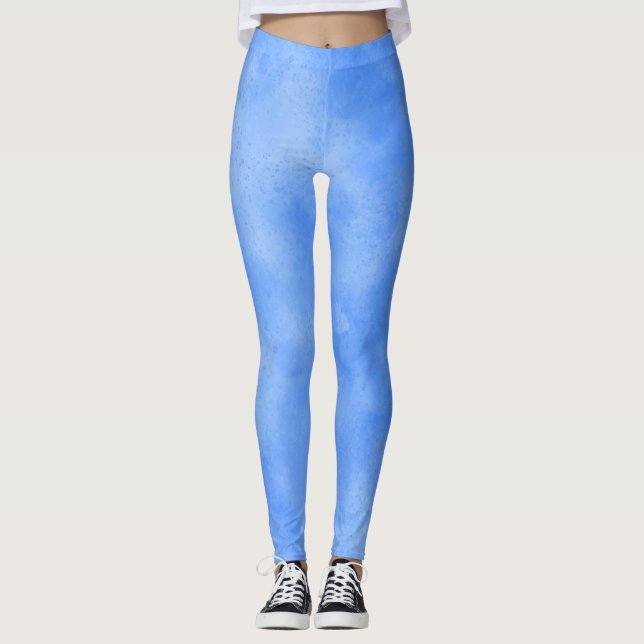 Stilvolle Sturmwolke-Effekt Blue Frosty Leggings (Vorderseite)