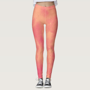 Stilvolle Sturmwolke-Effekt Peach Leggings