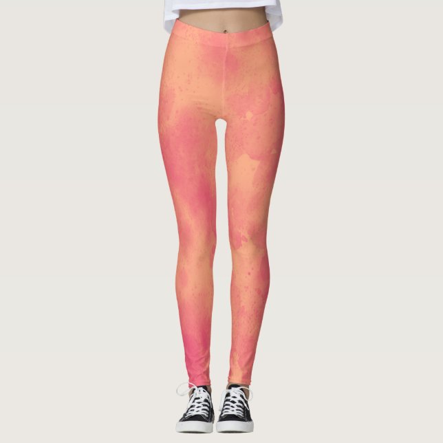 Stilvolle Sturmwolke-Effekt Peach Leggings (Vorderseite)