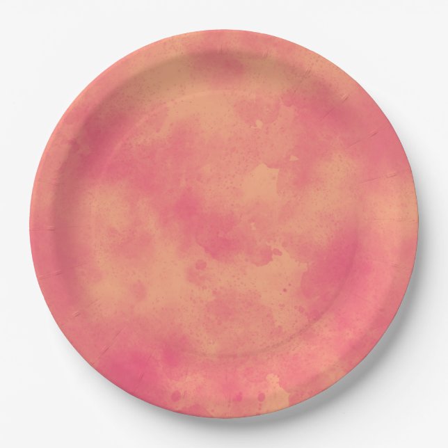 Stilvolle Sturmwolke-Effekt Peach Pappteller (Vorderseite)