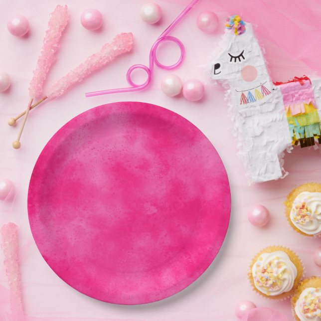 Stilvolle Sturmwolke-Effekt Pink Magenta Pappteller (Party)