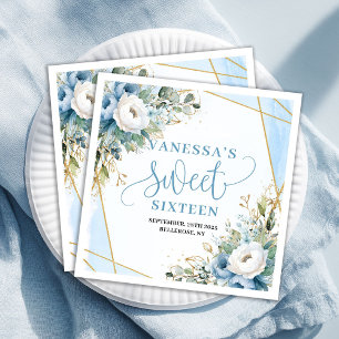 Stilvolle Sweet Sixteen Floral Greenery Party Serv Serviette