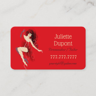 Stilvolle Tailor Dressmaker Lingerie Salon Visitenkarte