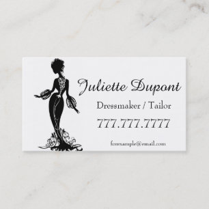 Stilvolle Tailor Dressmaker schwarz Visitenkarte