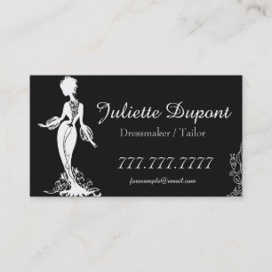 Stilvolle Tailor Dressmaker schwarz Visitenkarte
