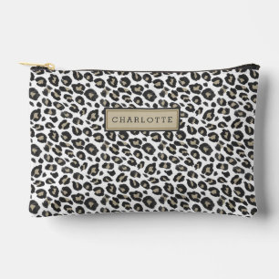 Stilvolle Tan Leopard Print Zubehörtasche