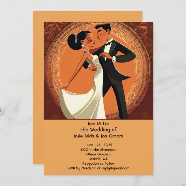 Stilvolle Tanzveranstaltung Einladung (Vorne/Hinten)