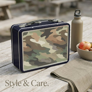Stilvolle Tarnmuster-Metall-Lunchboxe Metall Brotdose