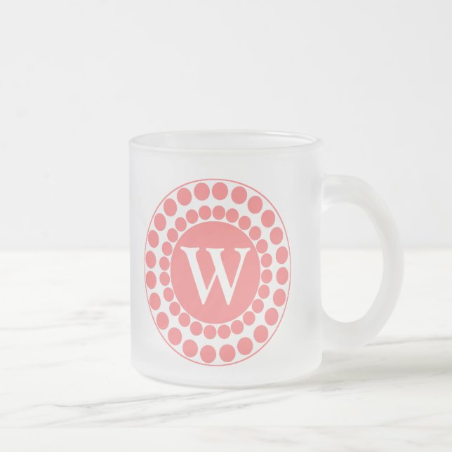Stilvolle Tasse der Korallendots Monogram (Rechts)
