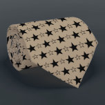 Stilvolle Taupe und Black Stars Krawatte Krawatte<br><div class="desc">Stilvolle Taupe und Black Stars Krawatte Krawatte</div>