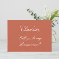 Stilvolle Terracotta Bridesmaid Vorschlag Einladun