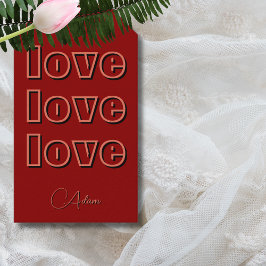 Stilvolle Terracotta Clean 3 x Liebe | Rotes Velve Geschenkanhänger