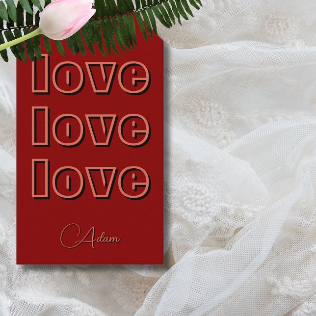 Stilvolle Terracotta Clean 3 x Liebe | Rotes Velve Geschenkanhänger (Von Creator hochgeladen)