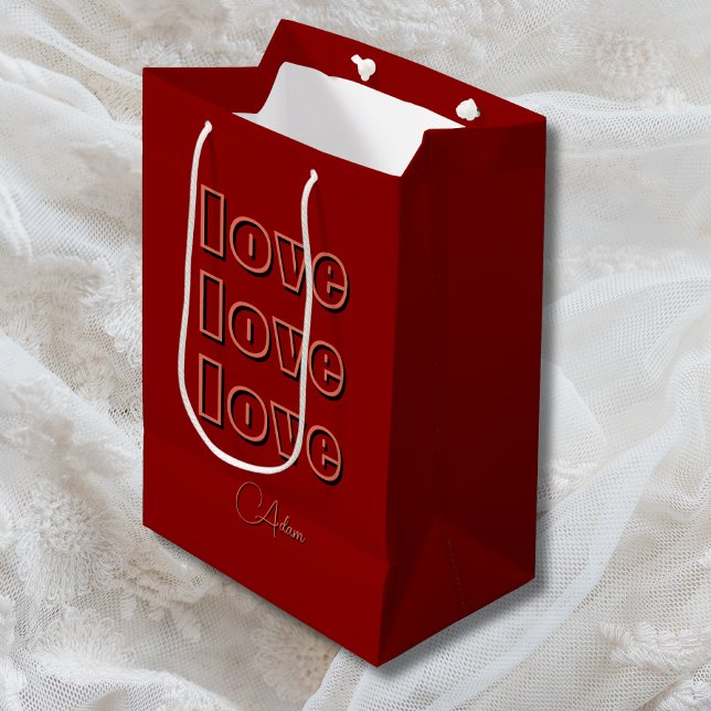 Stilvolle Terracotta Clean 3 x Liebe | Rotes Velve Mittlere Geschenktüte (Von Creator hochgeladen)