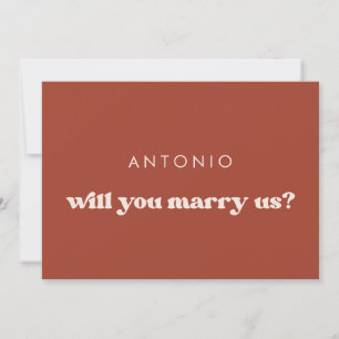 Stilvolle Terracotta Heiraten Sie uns Vorschlag Ka Einladung