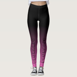 Stilvolle Textgradientenarbeit schwarz-rosa Leggings