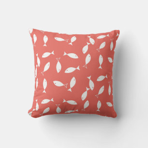 Stilvolle Theme Throw Kissen aus weißem Fisch