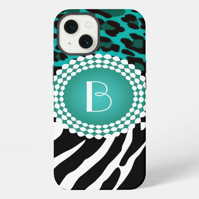 Stilvolle Tierprinzen Zebra und Leopard-Muster iPhone Hülle (Rückseite)