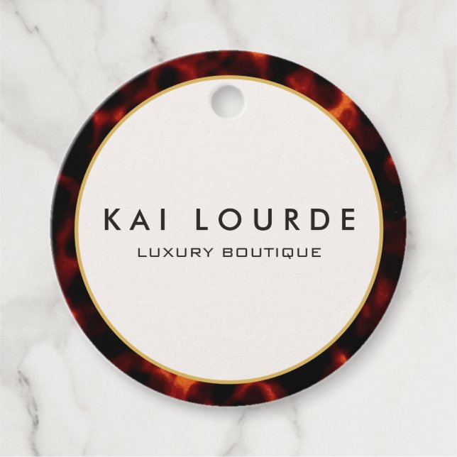 Stilvolle Tortoiseshell Chic Luxury Geschenkanhänger (Vorderseite)