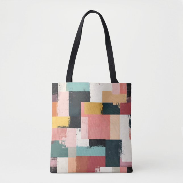 Stilvolle Tote Bag mit farbenfroher Geometrie Must (Vorderseite)