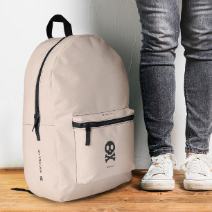 Stilvolle Totenkopf-Kreuzknochen Pfirsich-Rosa Mod Bedruckter Rucksack