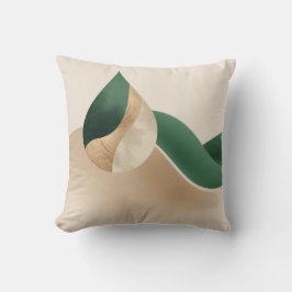 Stilvolle Tränenwelle Beige und Grün Kissen