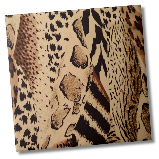 Stilvolle Trendy Animal Print Fliese (Stylish Cheetah Leopard Zebra Animal Print Pattern Ceramic Tile)