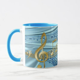 Stilvolle trendy Baby Blue Musical Notes Tasse