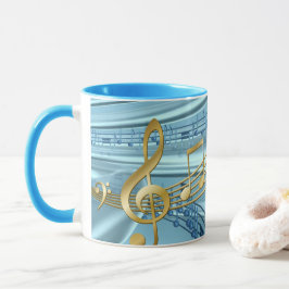 Stilvolle trendy Baby Blue Musical Notes Tasse