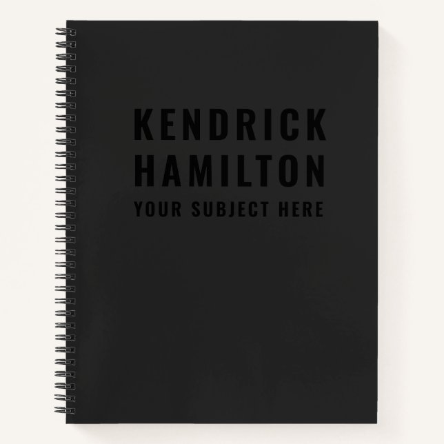 Stilvolle Trendy Black Out Moderne Minimalistische Notizbuch (Vorderseite)