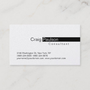 Stilvolle Trendy Black Stripe White Business Card Visitenkarte